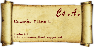 Csomós Albert névjegykártya