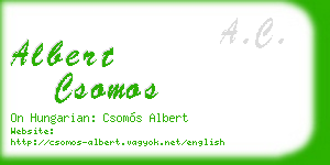 albert csomos business card